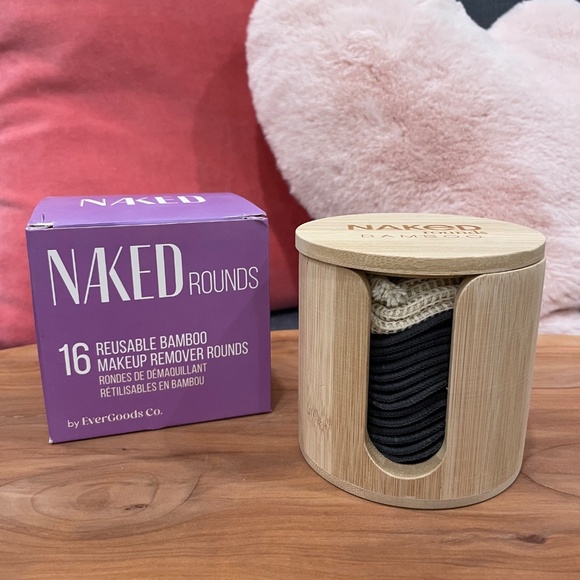 New in Box EVERGOODS 16 Reusable Bamboo Makeup Remover Rounds in Bamboo Holder - Picture 3 of 14